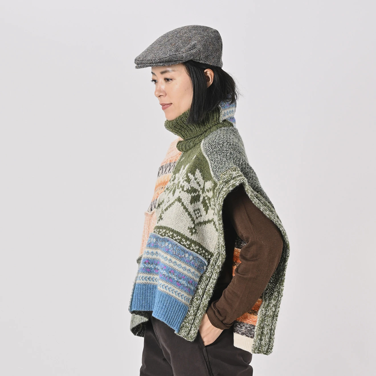 45R(フォーティファイブアール) |玉手箱パッチワークのポンチョ