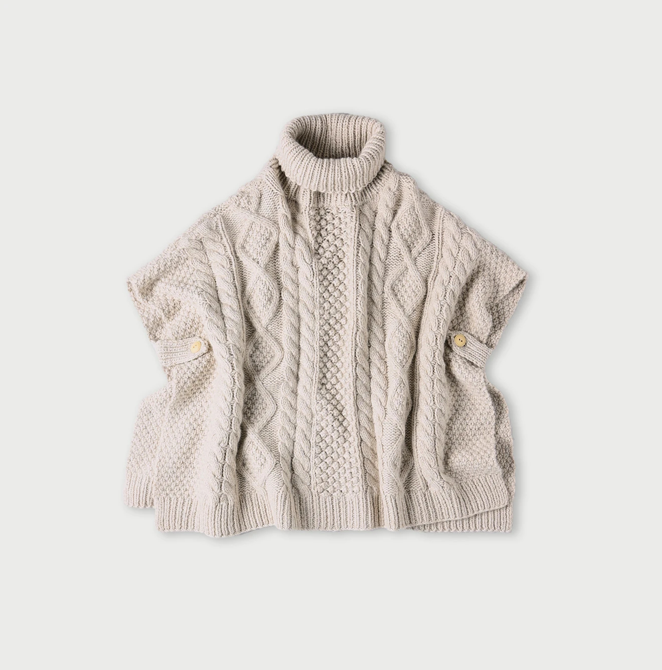 45R ウールニットポンチョ 45R（フォーティファイブアール）| カシミヤのアランポンチョ Sweater