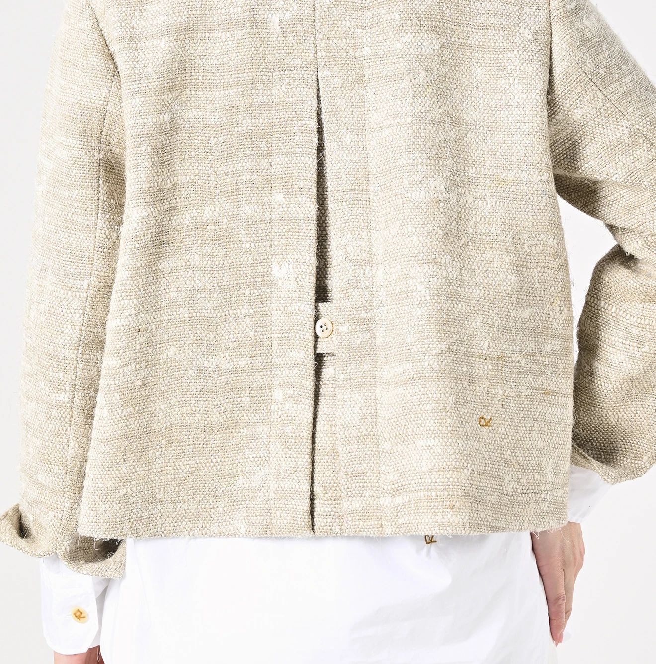 45R(フォーティファイブアール) |インドリネンシルクツイードの四角ジャケット