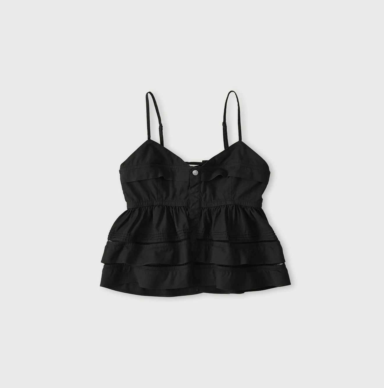 45R(フォーティファイブアール) |薄バックサテンのティアードフリルキャミ