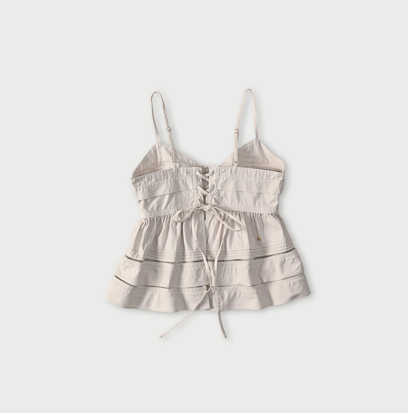 45R(フォーティファイブアール) |薄バックサテンのティアードフリルキャミ