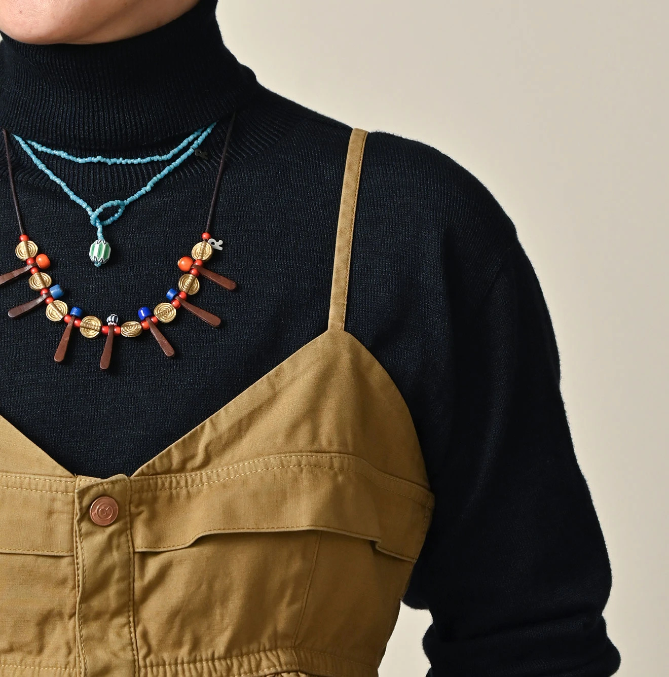 45R(フォーティファイブアール) |薄バックサテンのティアードフリルキャミ