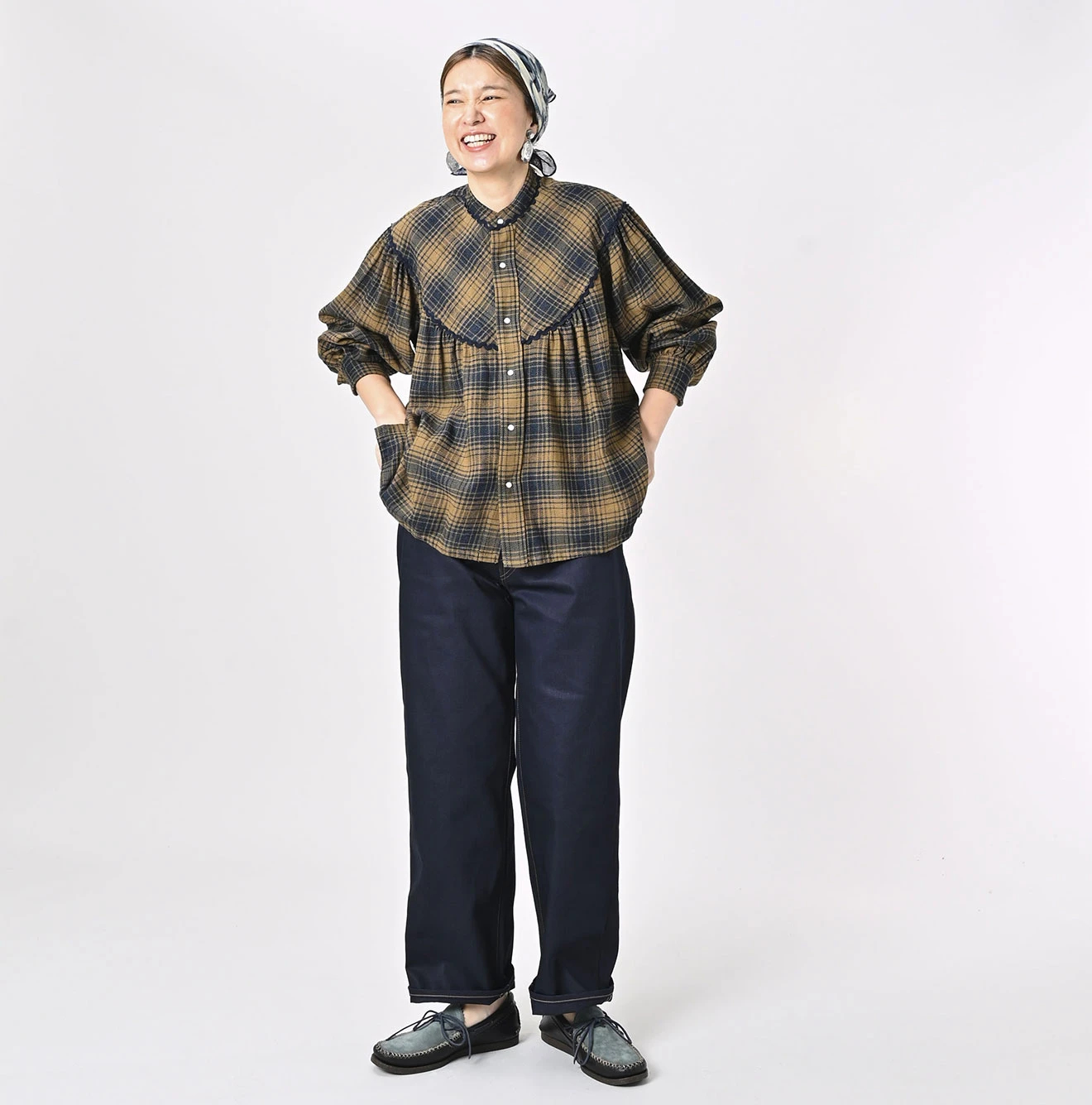 45R(フォーティファイブアール) |ジンバネルのタンバリンブラウス（インディゴ）