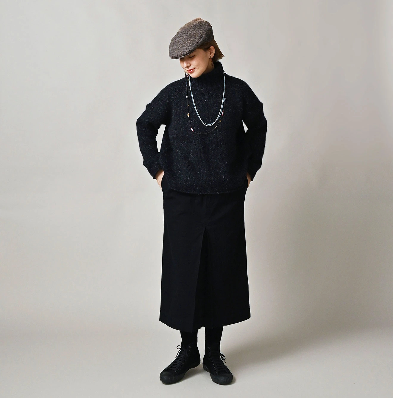 45R(フォーティファイブアール) |高密度ダックのシャルロットタックスカート（インディゴ）