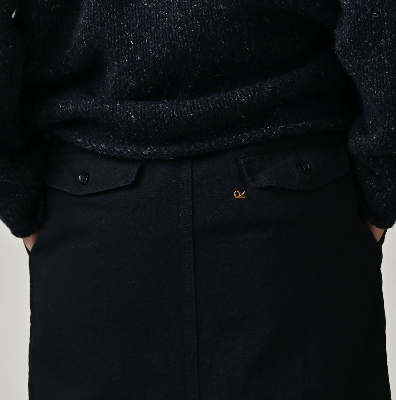 45R(フォーティファイブアール) |高密度ダックのシャルロットタックスカート（インディゴ）