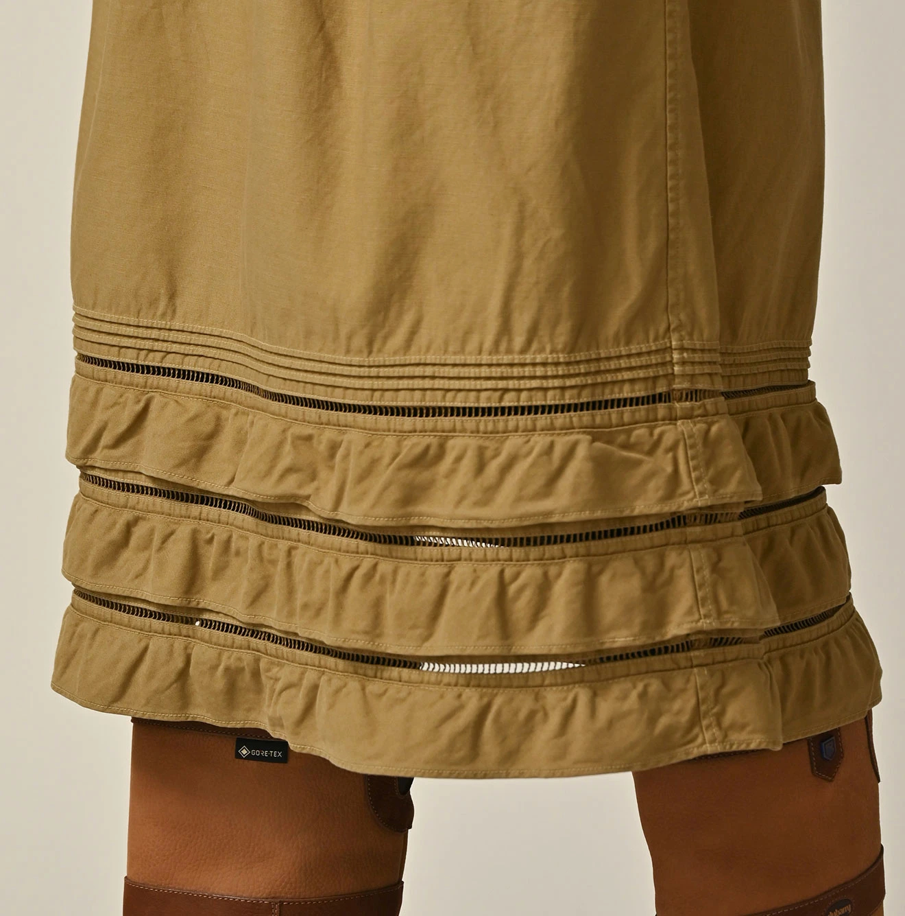 45R(フォーティファイブアール) |薄バックサテンのティアードフリルペチスカート