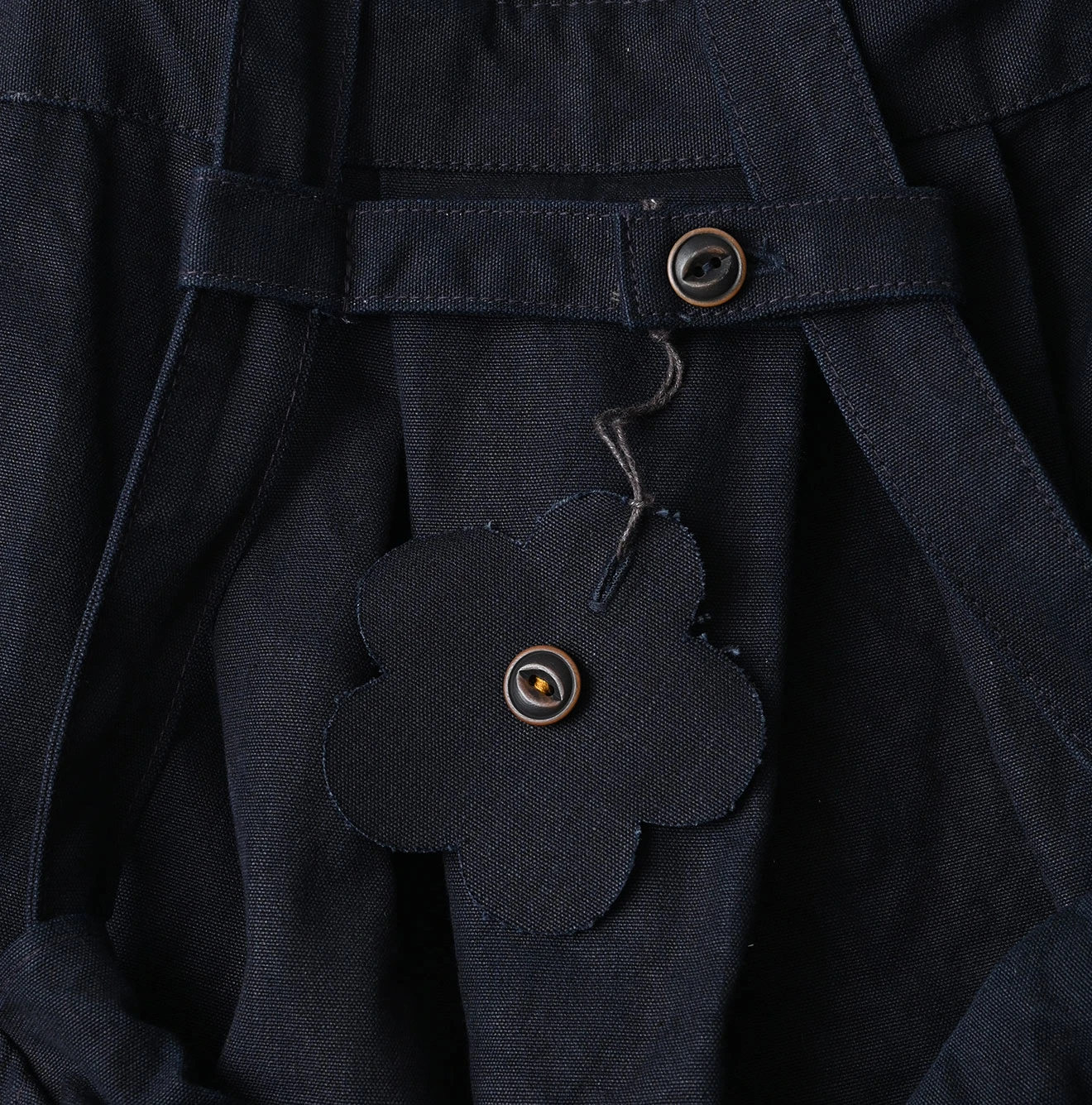 45R(フォーティファイブアール) |高密度ダック×リボンレースのタックタックドレス（インディゴ）