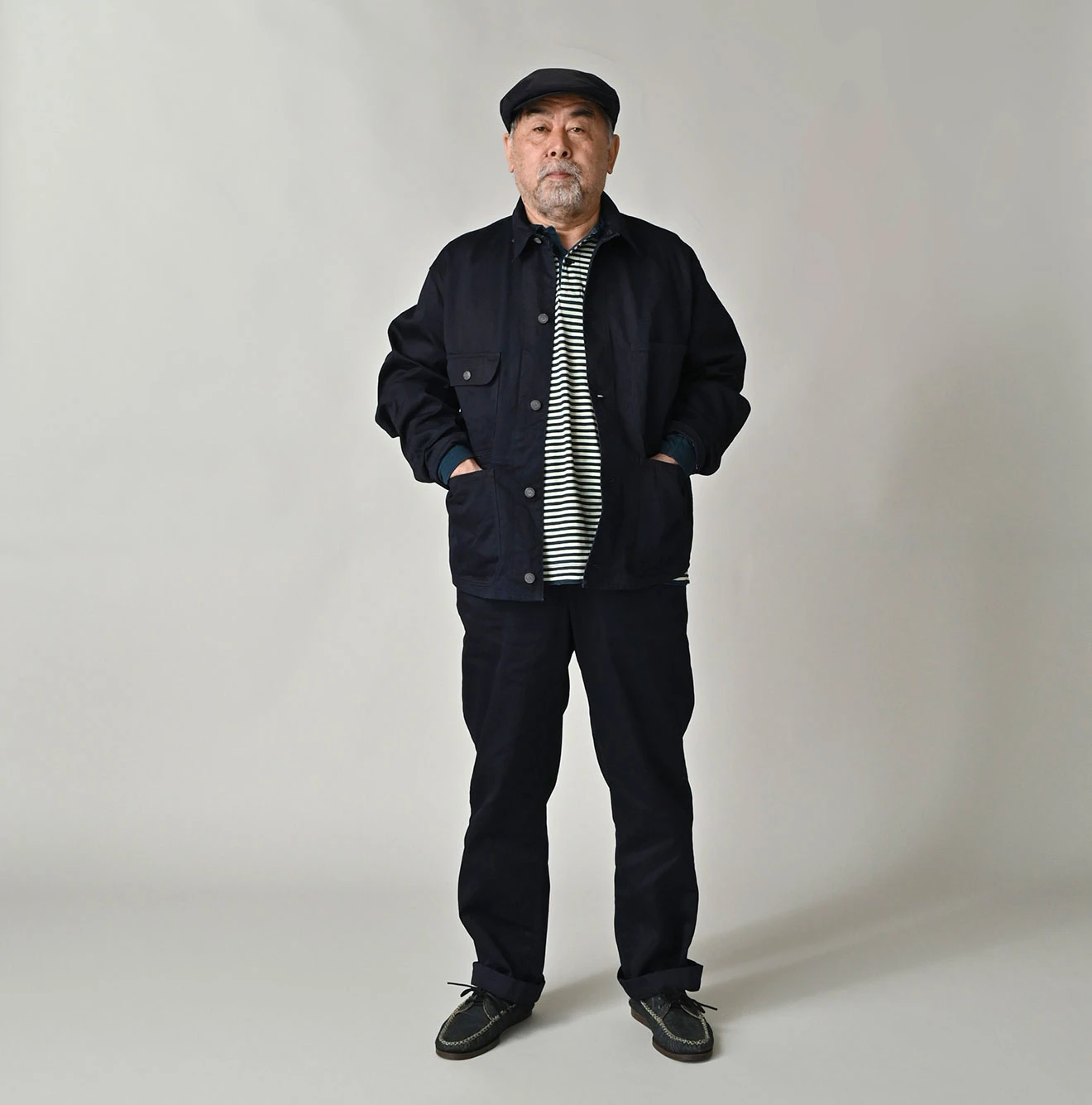 45R(フォーティファイブアール) |双糸チノの908カバーオール（インディゴ）