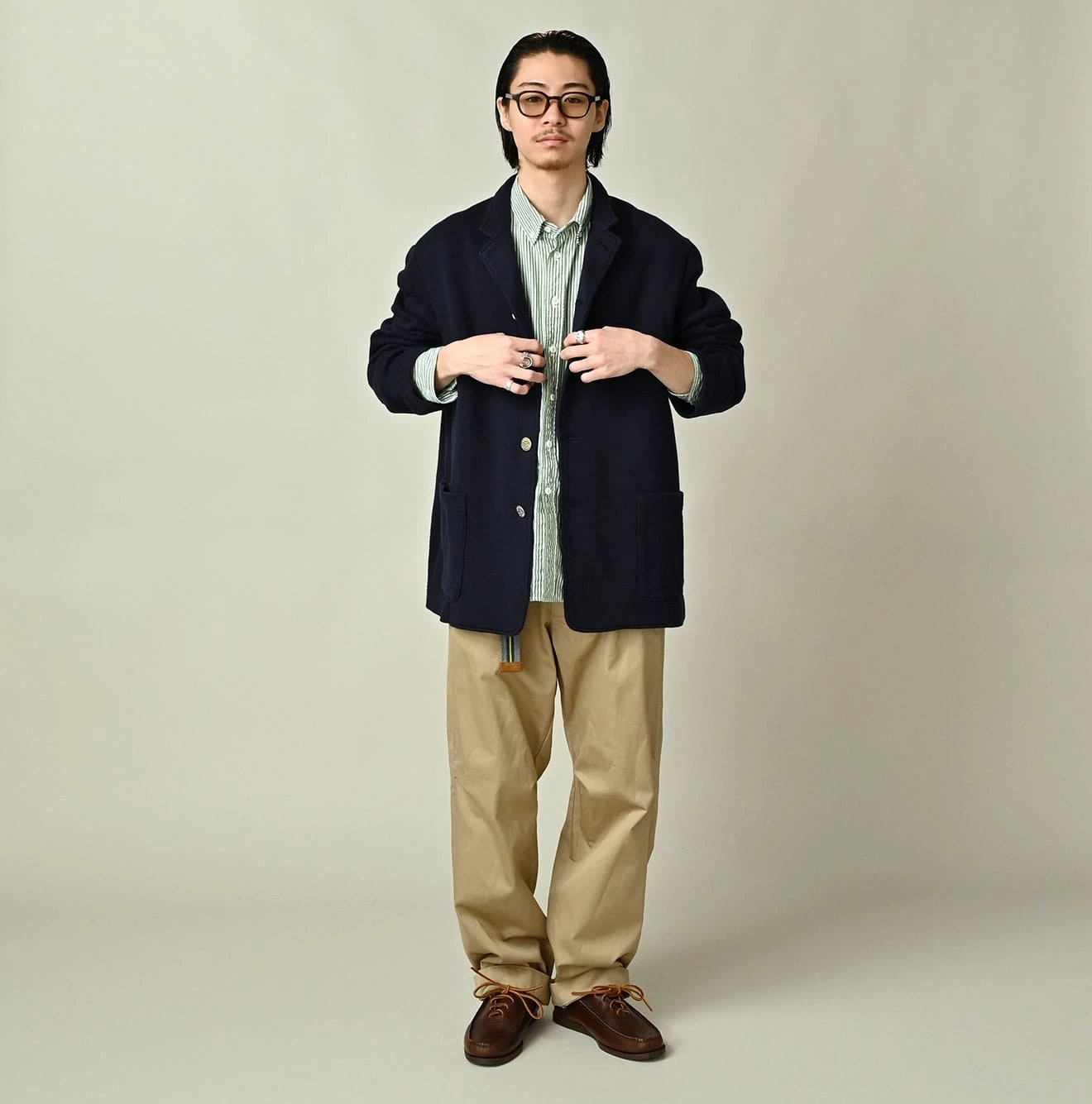 45R(フォーティファイブアール) |ジャージ無地ジャカードの908カーデジャケット