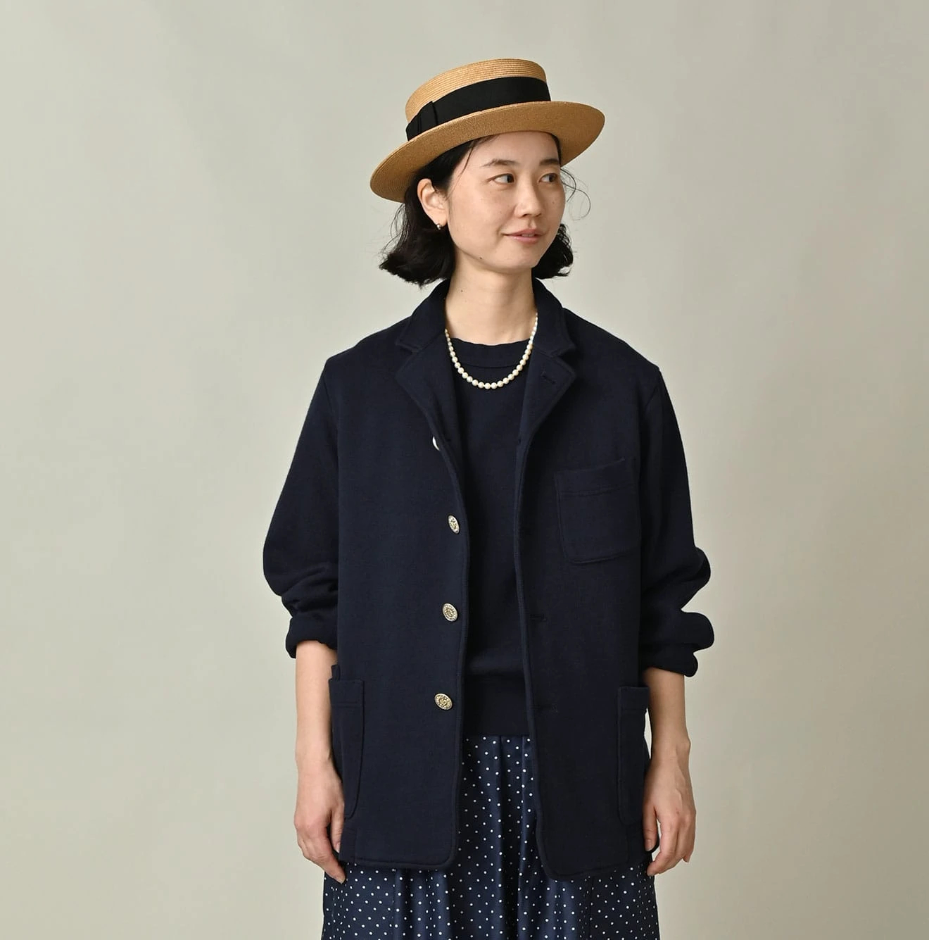 45R(フォーティファイブアール) |ジャージ無地ジャカードの908カーデジャケット