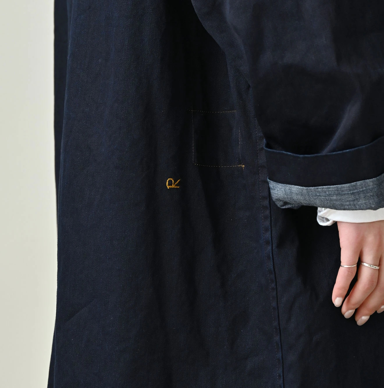 45R(フォーティファイブアール) |双糸チノの908ステンカラーコート（インディゴ）