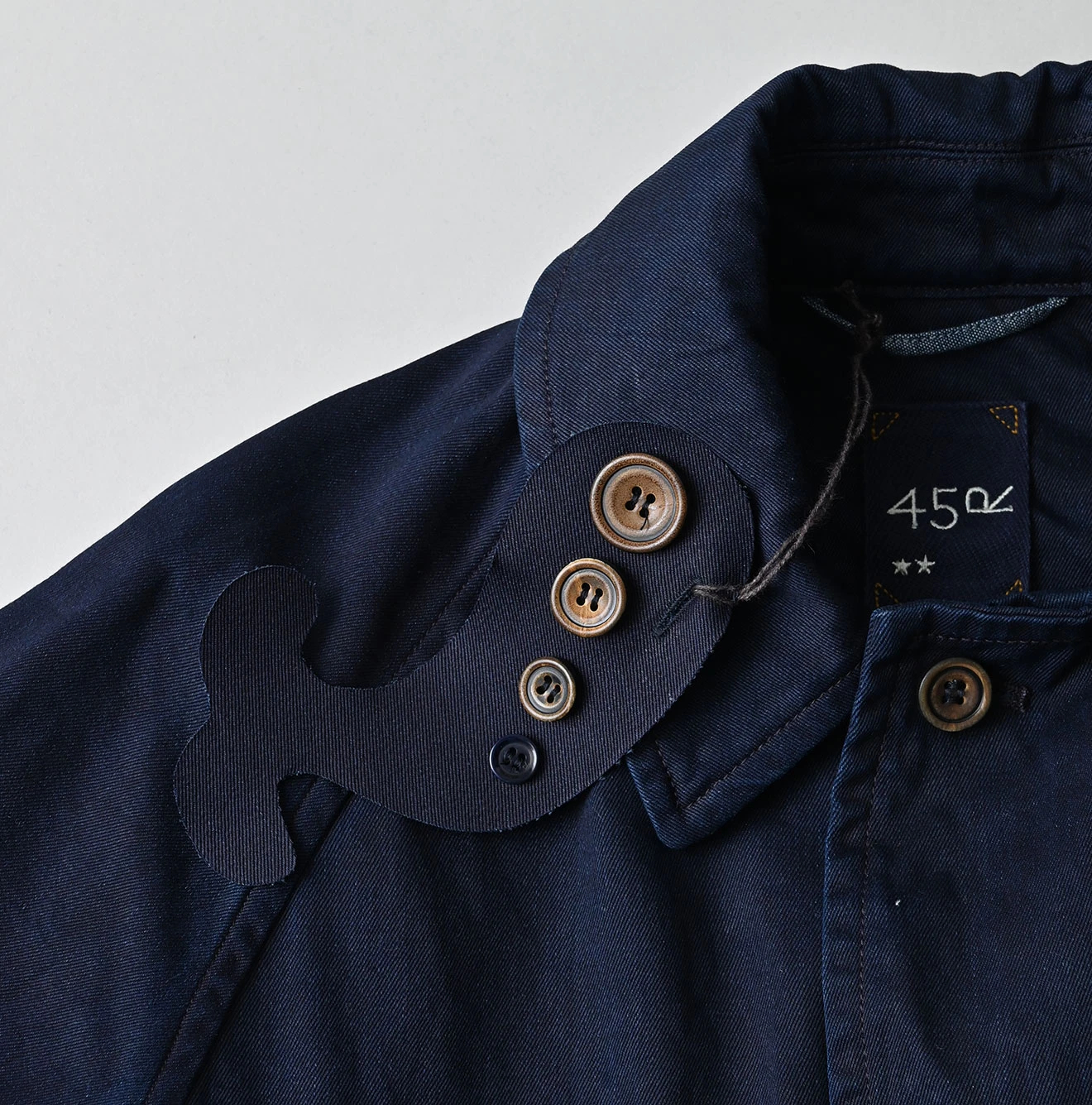 45R(フォーティファイブアール) |双糸チノの908ステンカラーコート（インディゴ）