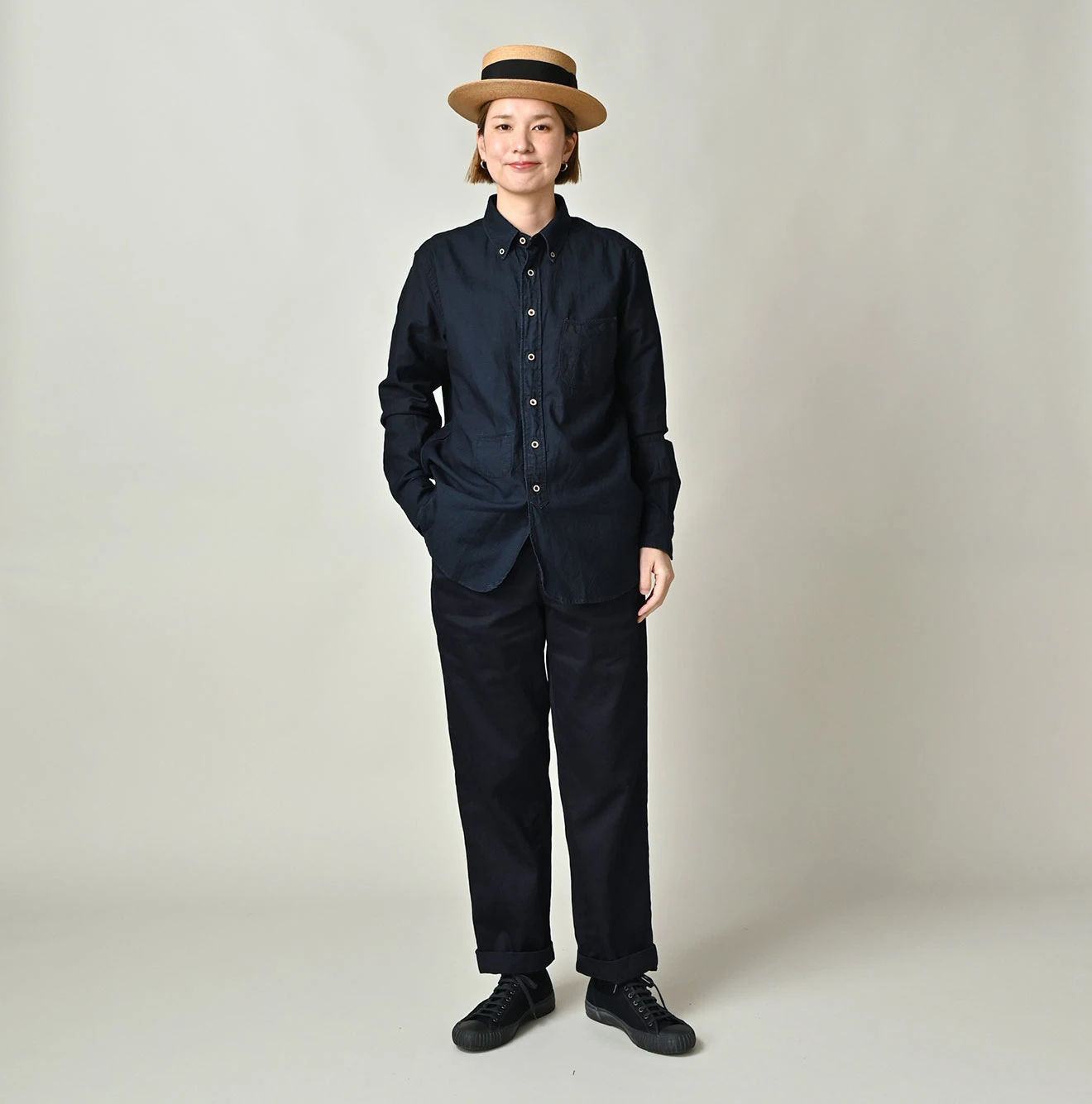 45R(フォーティファイブアール) |スーピマオックスの908ローファーボタンダウンシャツ（インディゴ）