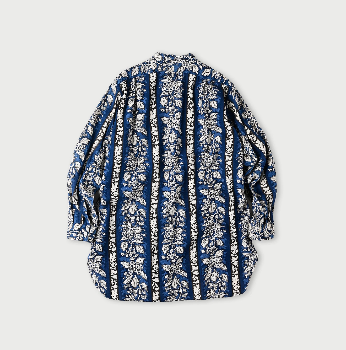 45R(フォーティファイブアール) |インドストライプフラワーブロックプリントの908スタンドグランパプルシャツ