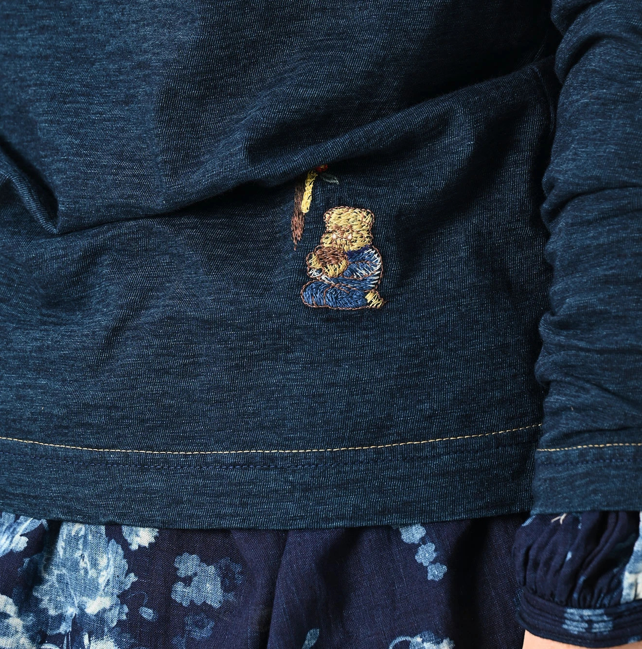 45R(フォーティファイブアール) |お手前頂戴ブル刺繍の90845星Tシャツ（インディゴ）