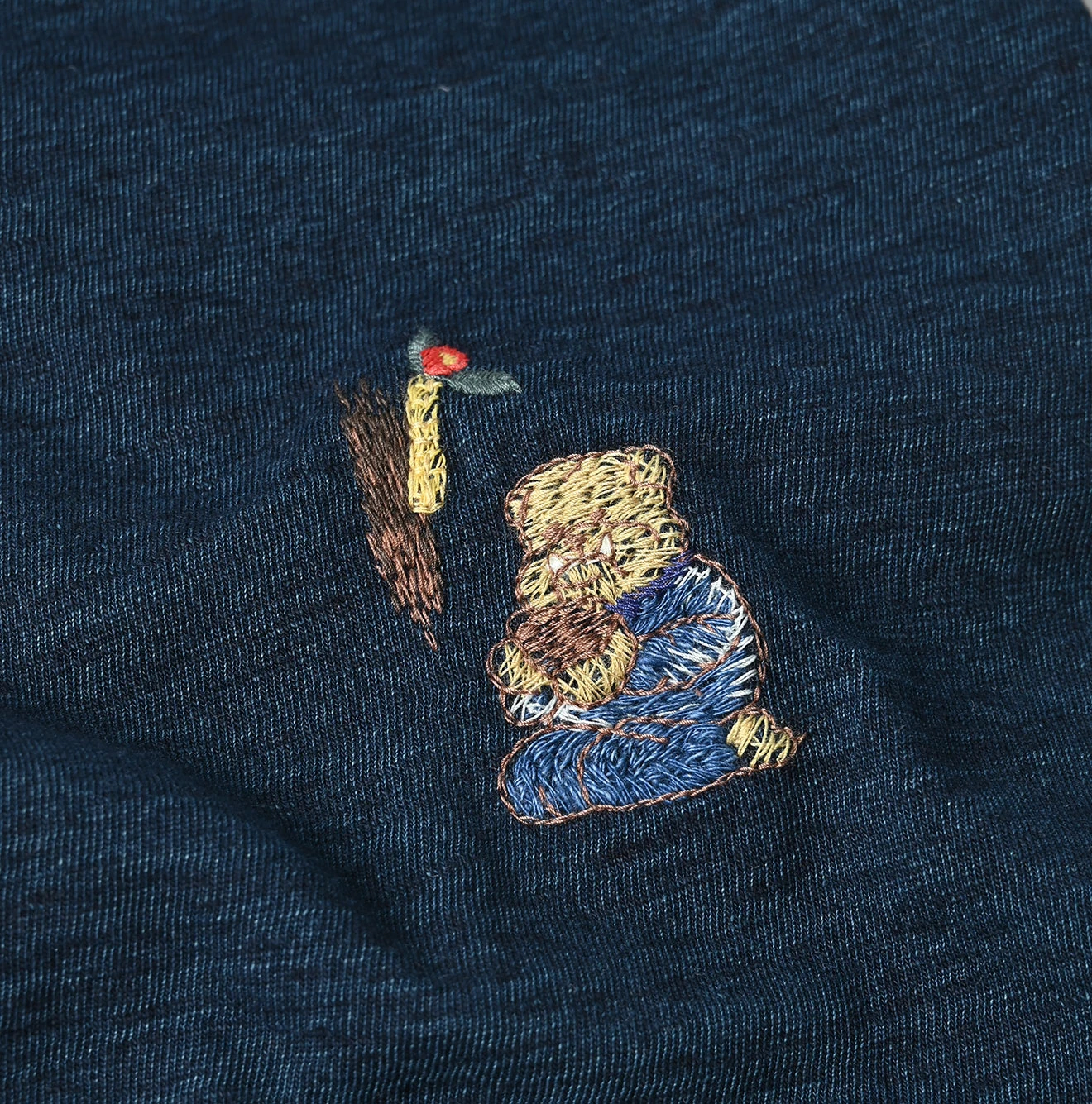 45R(フォーティファイブアール) |お手前頂戴ブル刺繍の90845星Tシャツ（インディゴ）