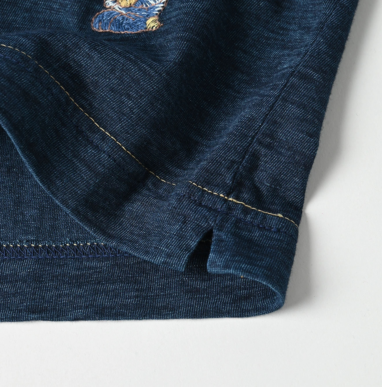 45R(フォーティファイブアール) |お手前頂戴ブル刺繍の90845星Tシャツ（インディゴ）