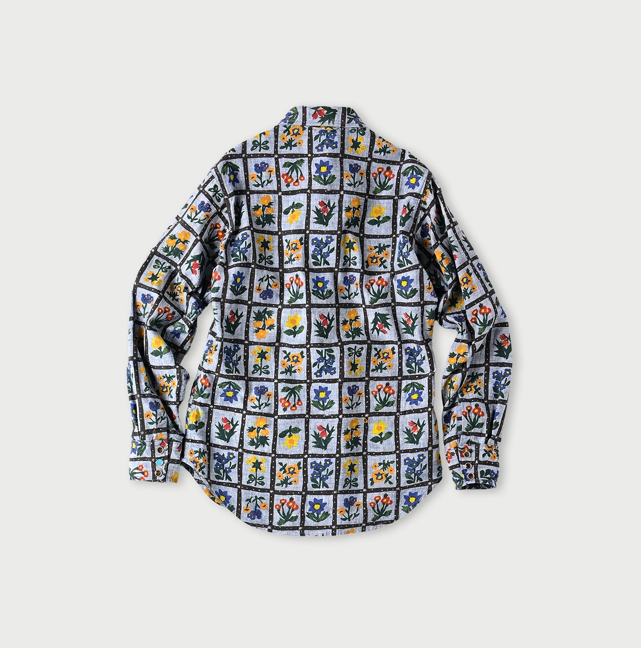 45R(フォーティファイブアール) |ダンガリーインドカディフルールシャンブルプリントの908イースタンシャツ