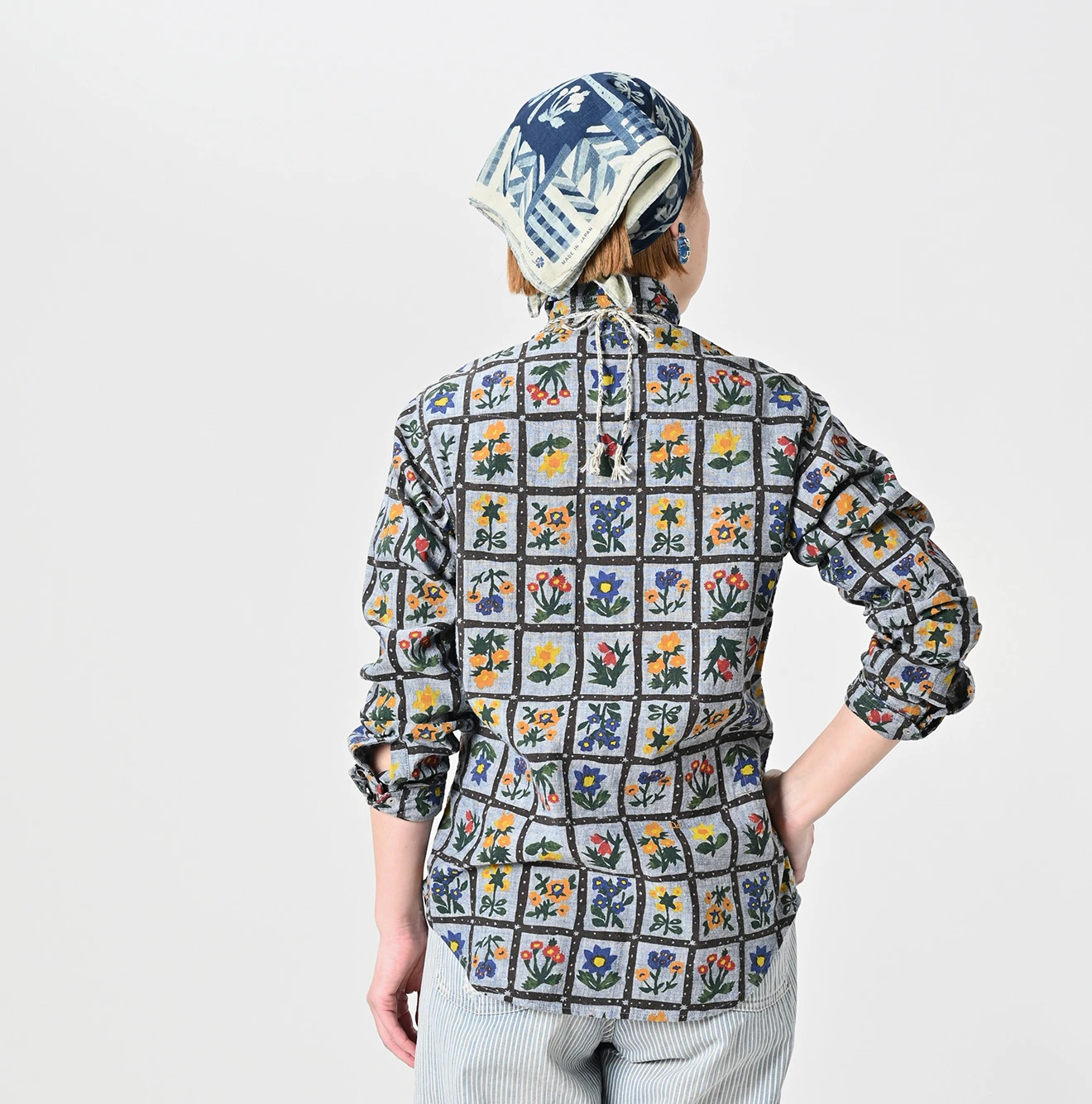 45R(フォーティファイブアール) |ダンガリーインドカディフルールシャンブルプリントの908イースタンシャツ