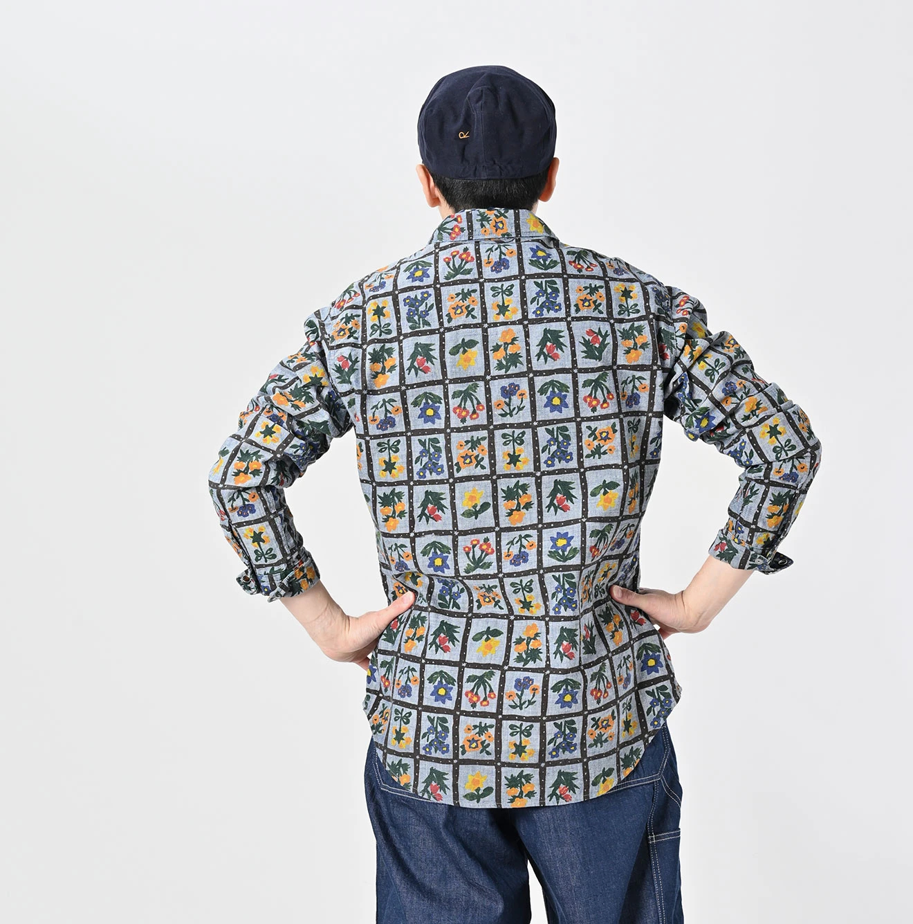 45R(フォーティファイブアール) |ダンガリーインドカディフルールシャンブルプリントの908イースタンシャツ