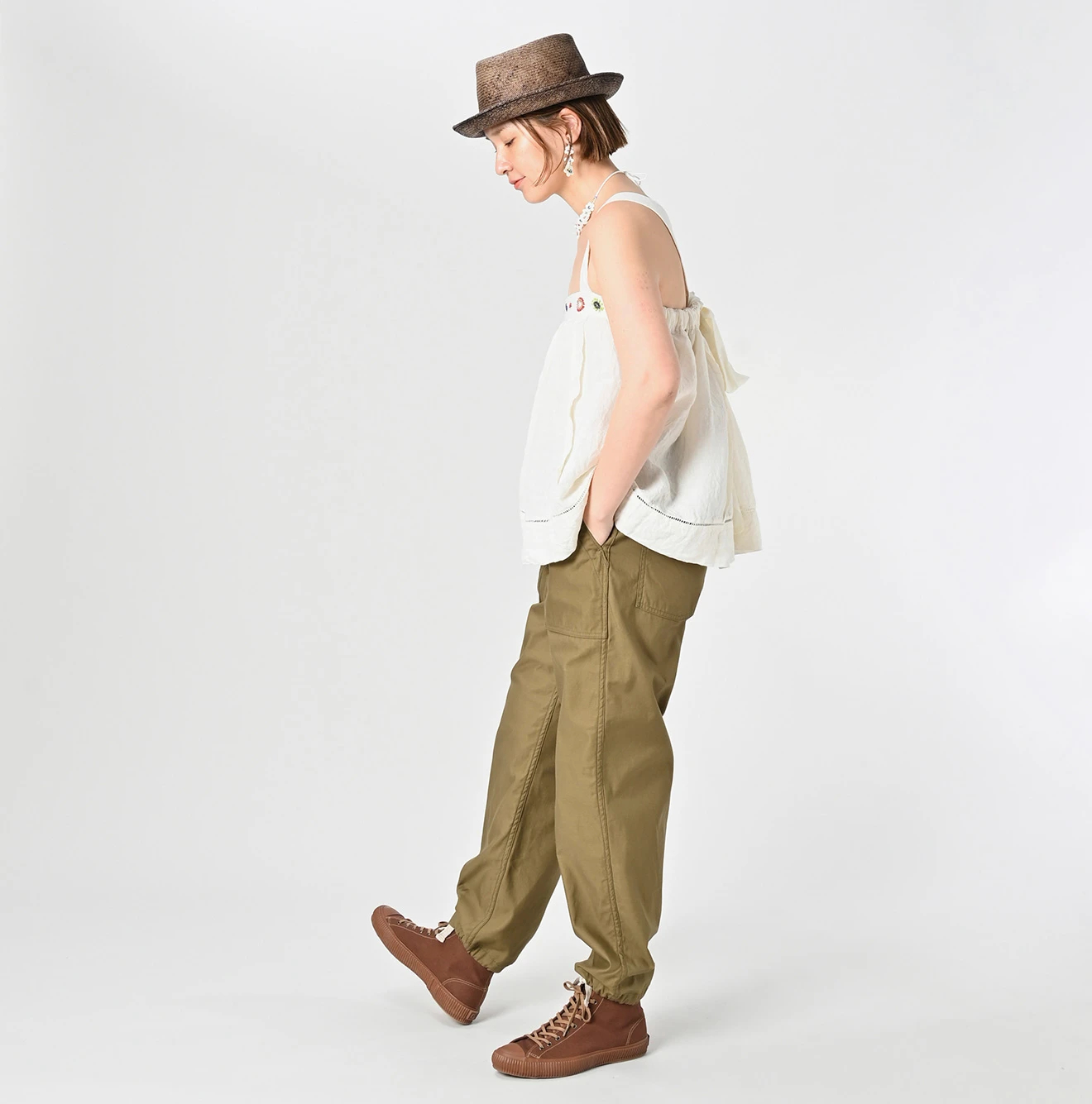 45R(フォーティファイブアール) |薄バックサテンの908ベイカーパンツ