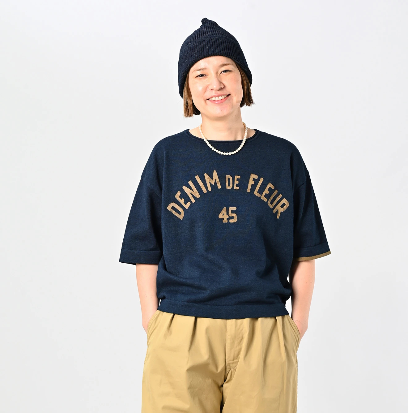 45R(フォーティファイブアール) |ニットソーの908Tシャツ（インディゴ）