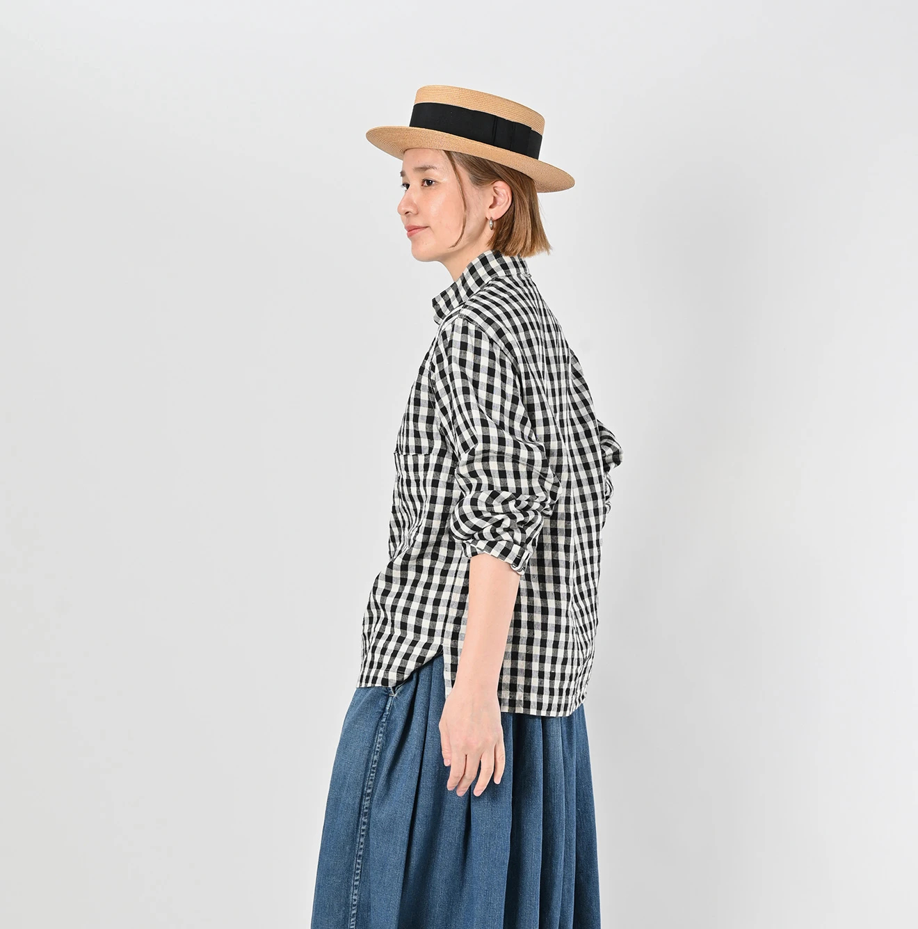 45R(フォーティファイブアール) |インド度詰リネンの908クローバーノットシャツ