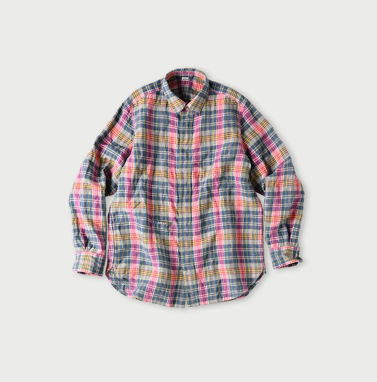 45R リネン　マドラスチェックパーカー　size4 45R（フォーティファイブアール）| インドリネンマドラスの908
