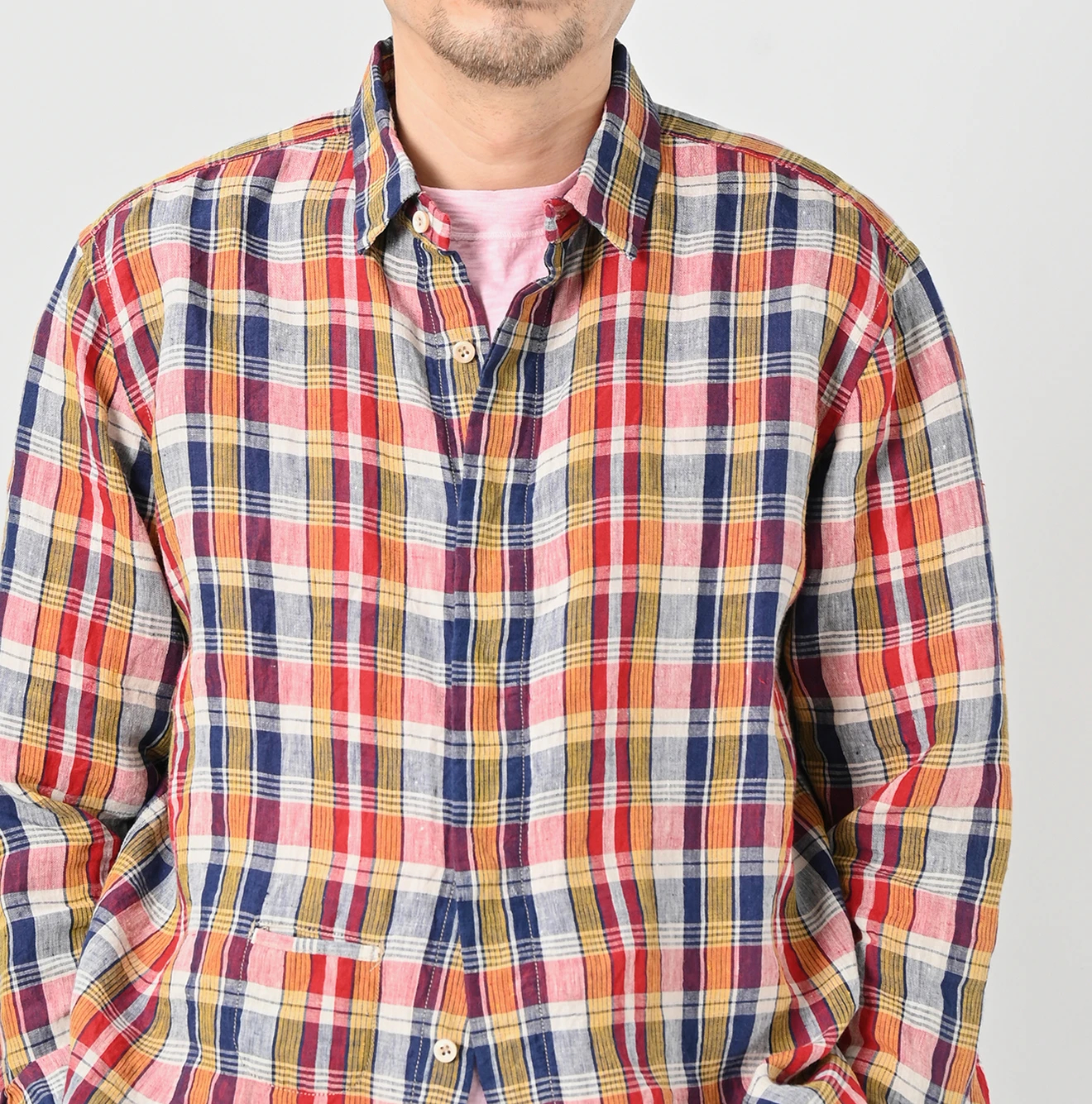 45R(フォーティファイブアール) |インドリネンマドラスの908ローファーシャツ