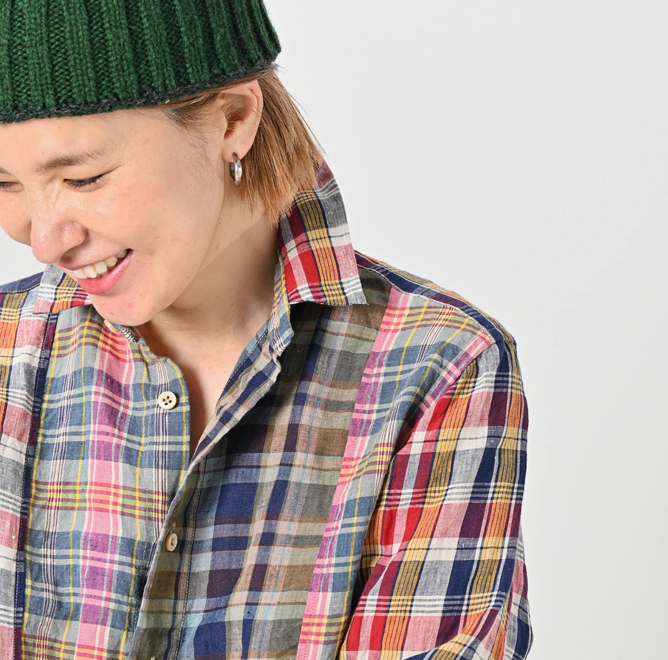 45R(フォーティファイブアール) |インドリネンマドラスの908ローファーシャツ