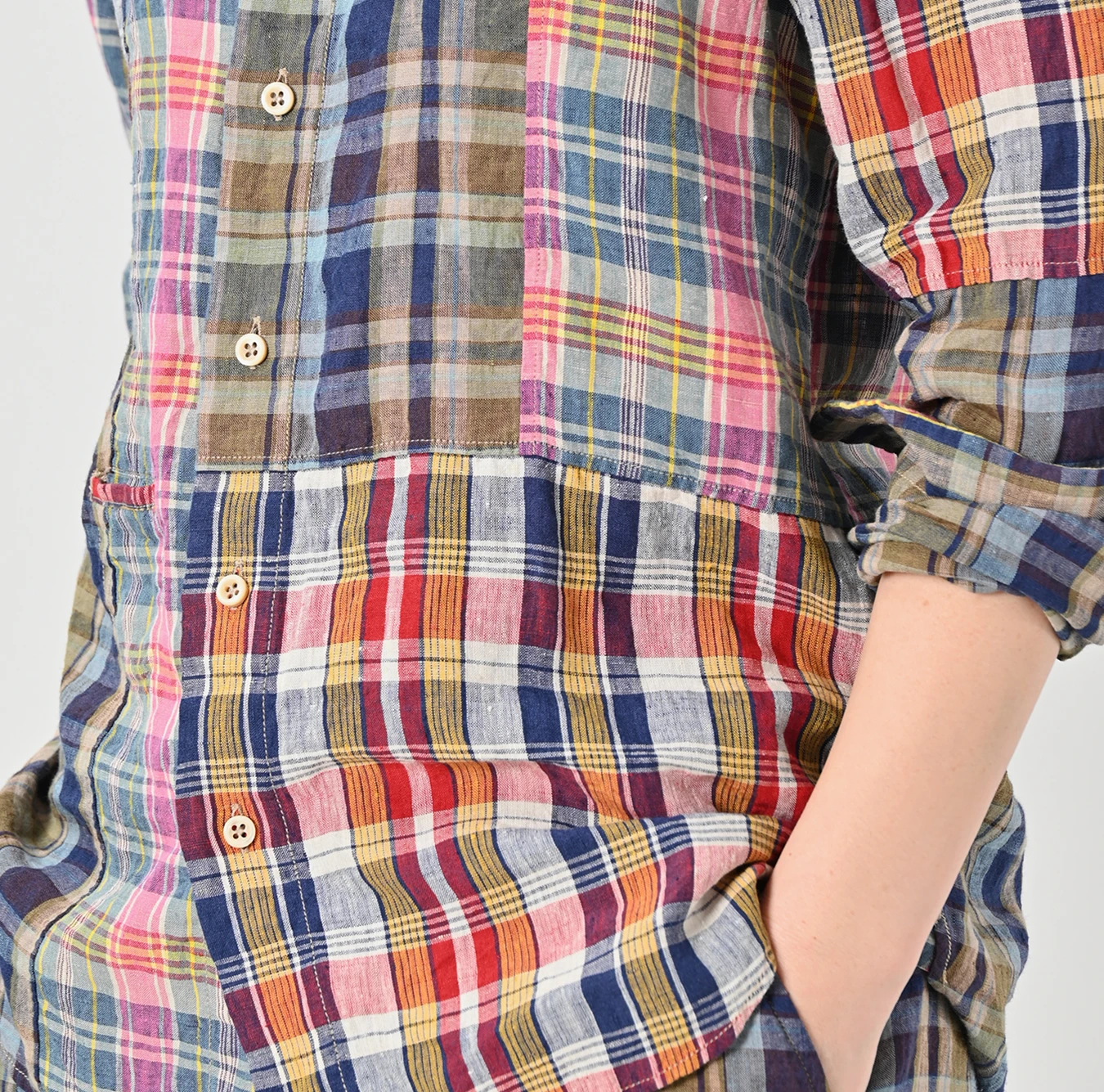 45R(フォーティファイブアール) |インドリネンマドラスの908ローファーシャツ