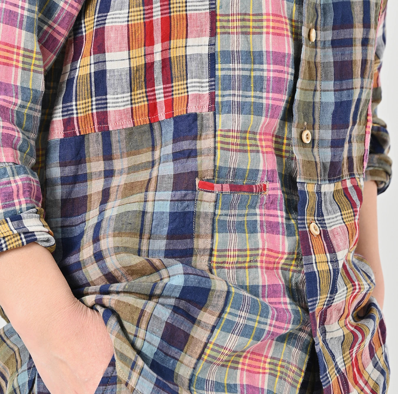 45R(フォーティファイブアール) |インドリネンマドラスの908ローファーシャツ