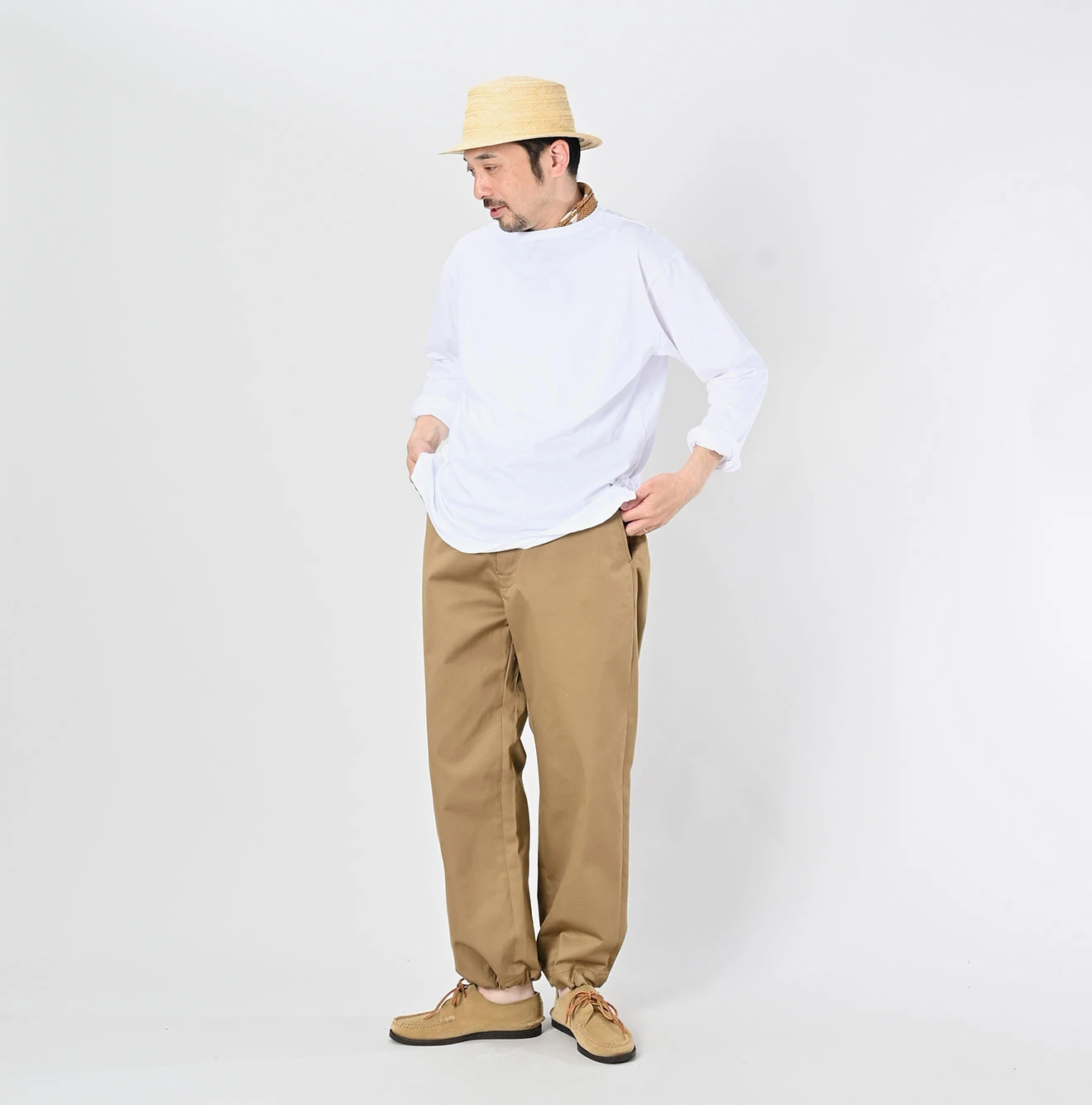 45R(フォーティファイブアール) |スーピマ天竺の90890星長袖Tシャツ