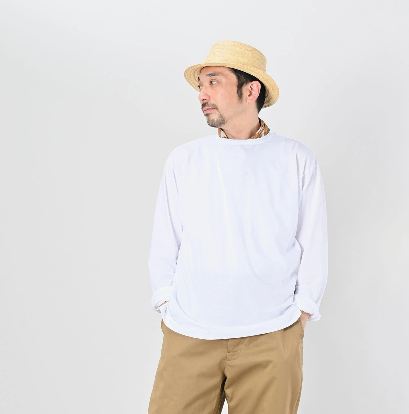 45R(フォーティファイブアール) |スーピマ天竺の90890星長袖Tシャツ