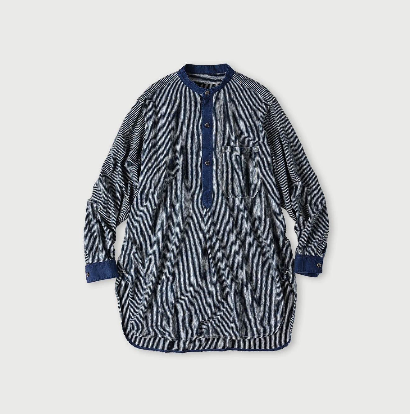 45R(フォーティファイブアール) |ヒッコリー天竺908グランパプルシャツ（インディゴ）