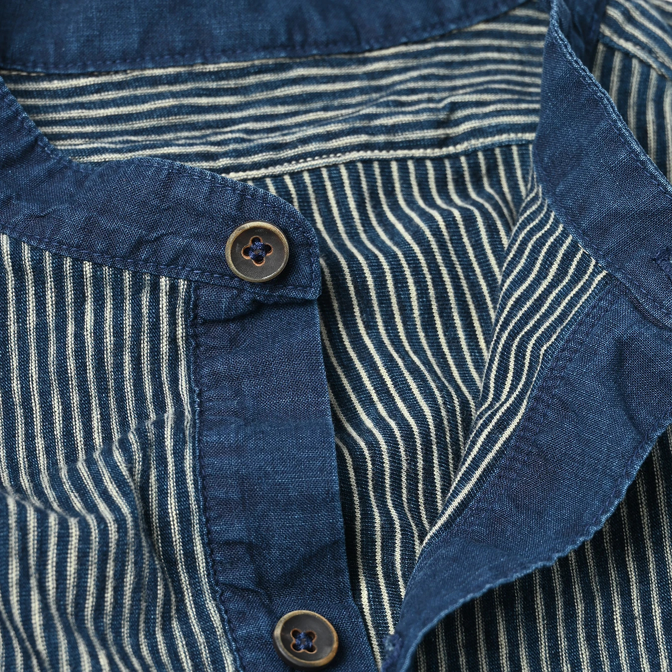 45R(フォーティファイブアール) |ヒッコリー天竺908グランパプルシャツ（インディゴ）