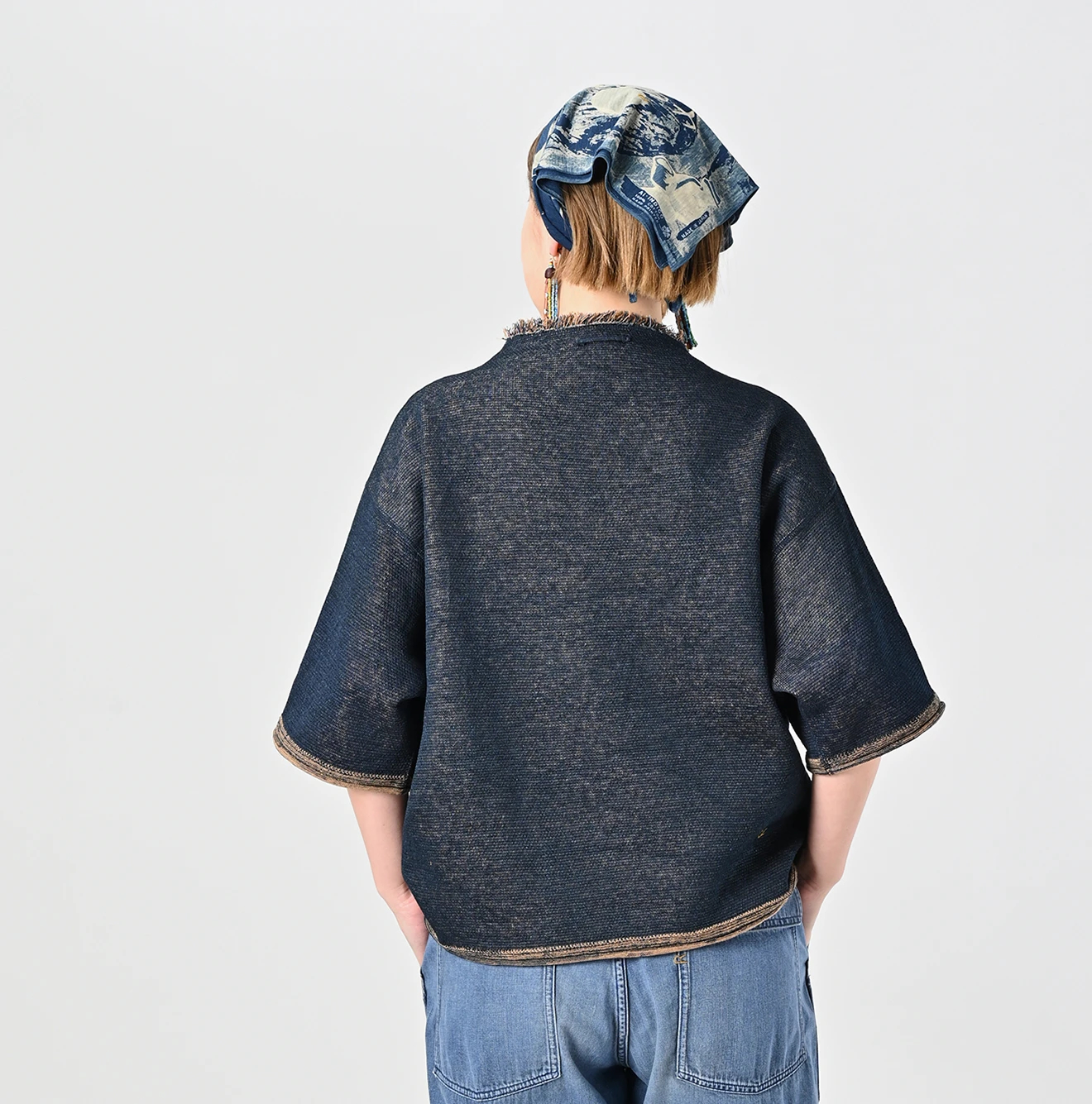 45R(フォーティファイブアール) |サーフフラガールジャカードの908アウターTシャツ（インディゴ）