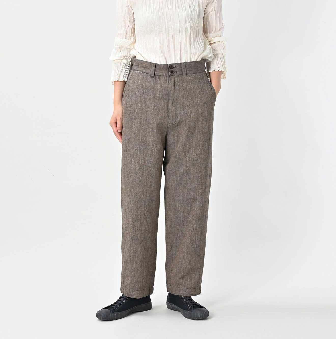 45R(フォーティファイブアール) |ミニヘリンボンコットンツイードの908ニームパンツ（インディゴ）