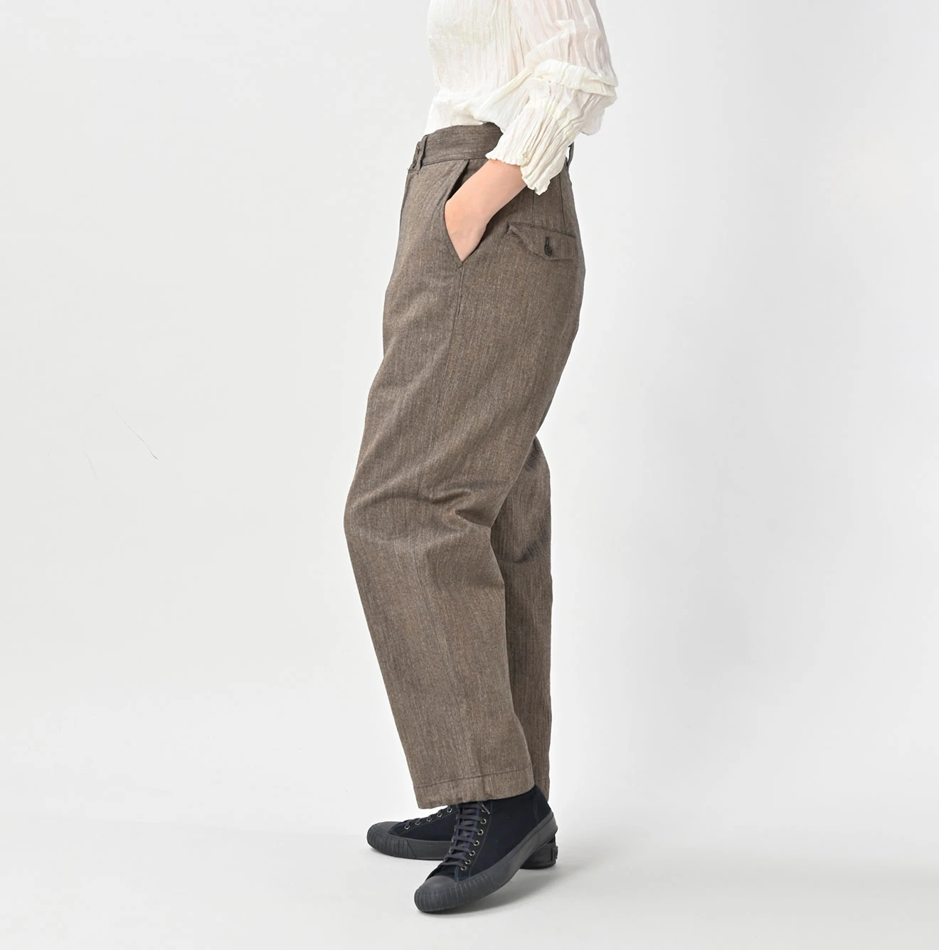 45R(フォーティファイブアール) |ミニヘリンボンコットンツイードの908ニームパンツ（インディゴ）