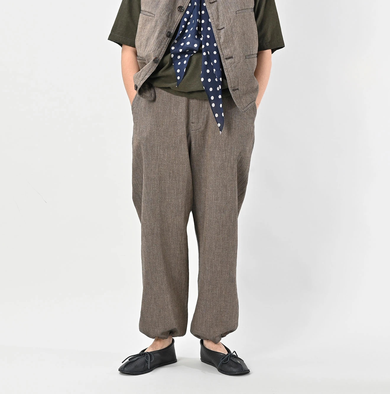 45R(フォーティファイブアール) |ミニヘリンボンコットンツイードの908ニームパンツ（インディゴ）