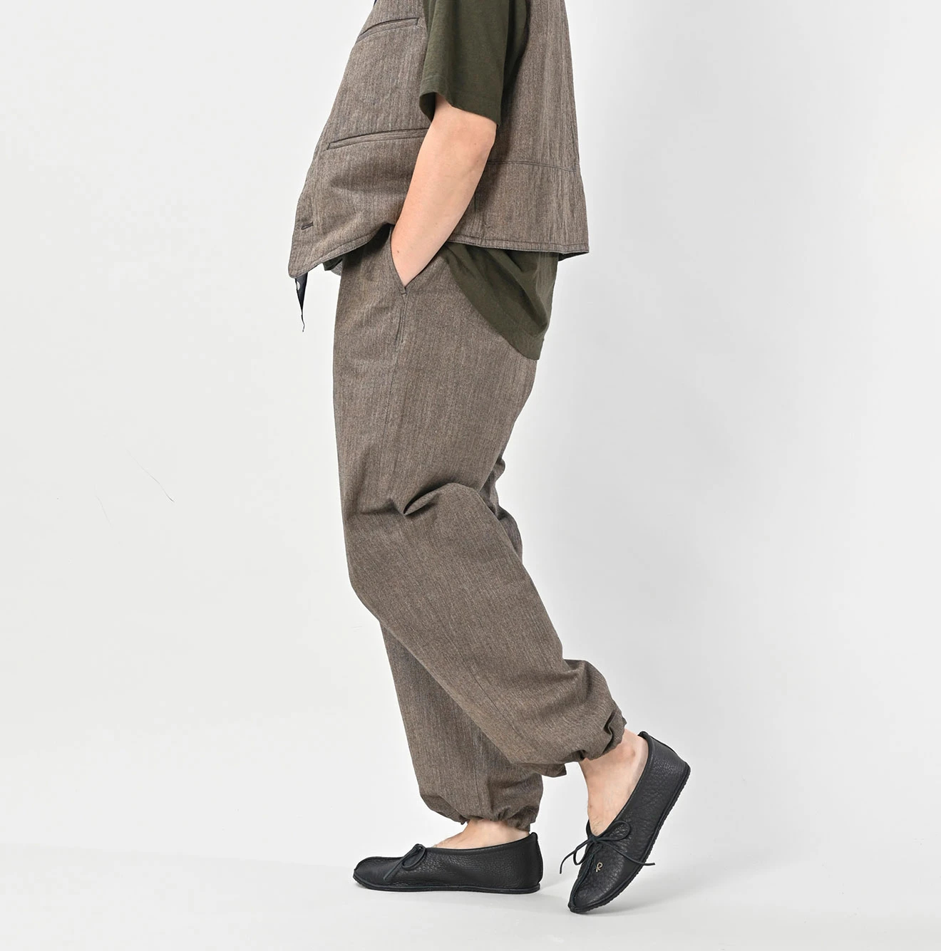 45R(フォーティファイブアール) |ミニヘリンボンコットンツイードの908ニームパンツ（インディゴ）