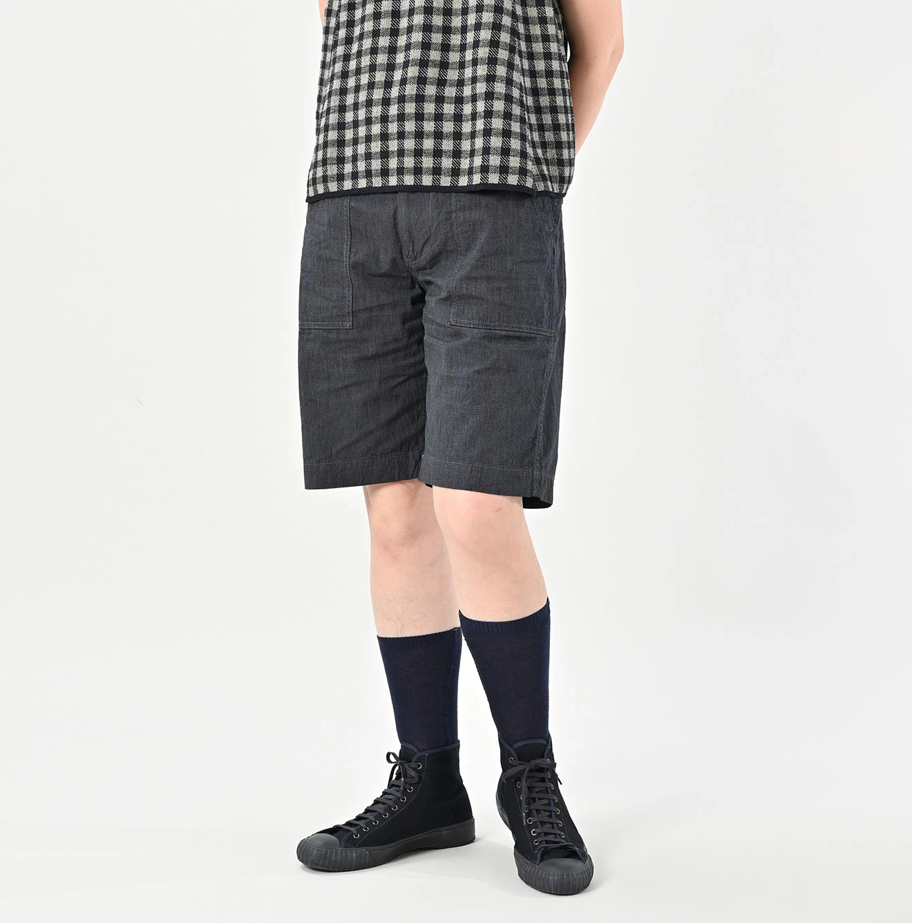 45R(フォーティファイブアール) |撚杢平の908ベイカーショートパンツ（インディゴ）