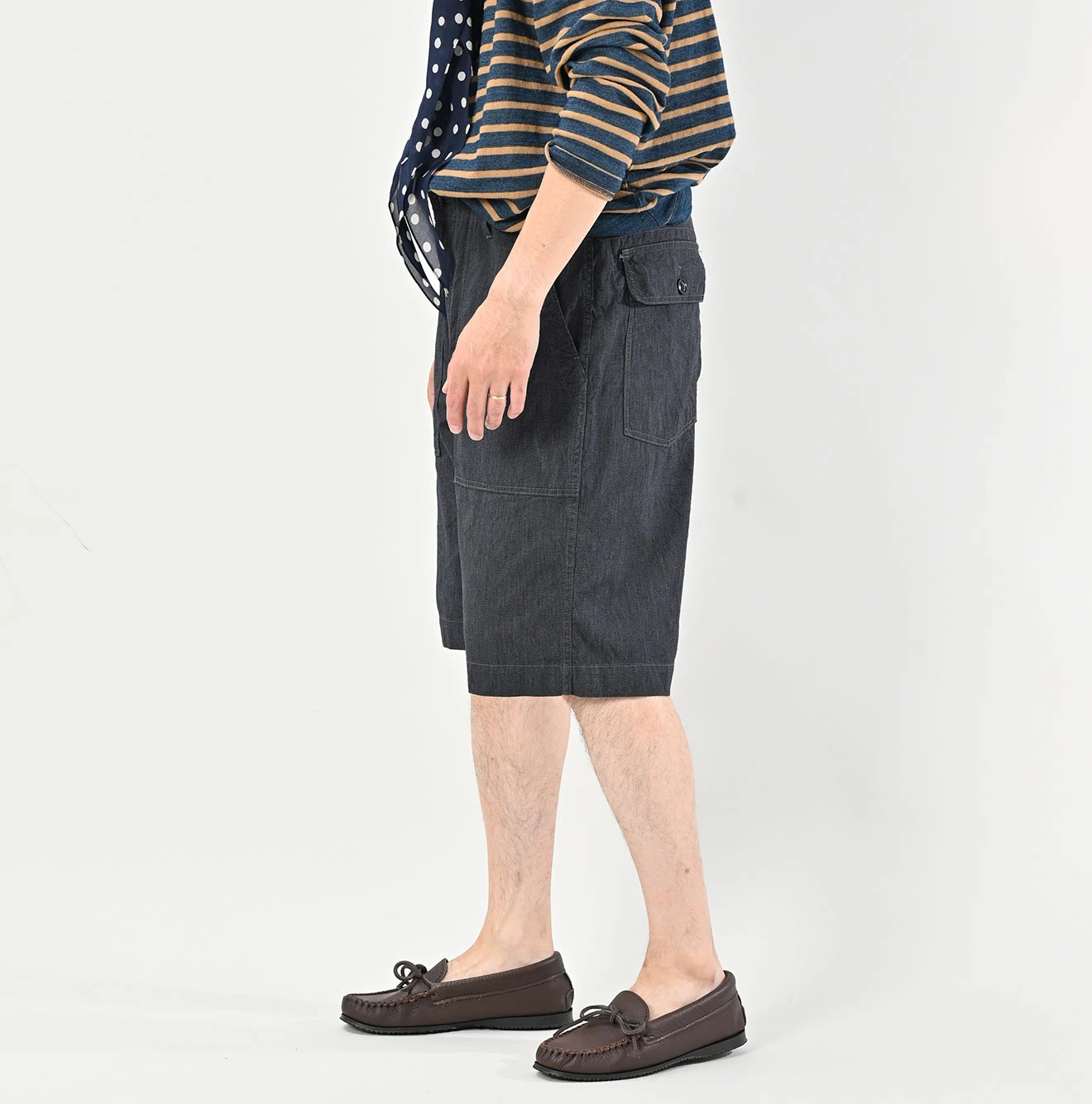 45R(フォーティファイブアール) |撚杢平の908ベイカーショートパンツ（インディゴ）