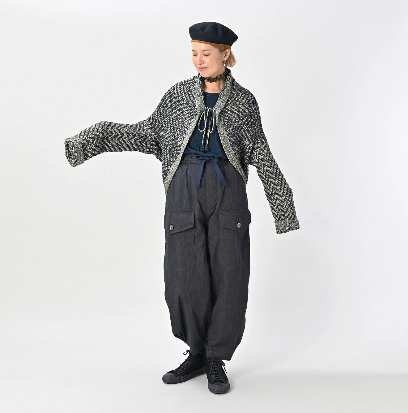 45R(フォーティファイブアール) |ハンドニットのボレロ（インディゴ）