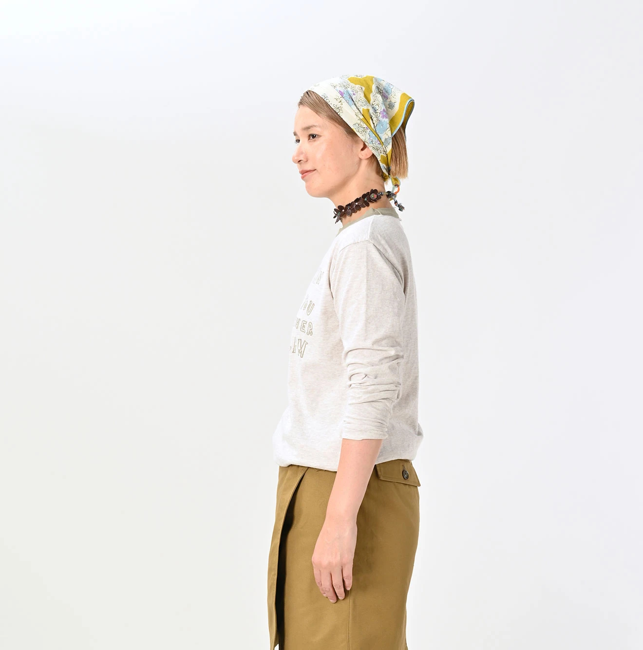 45R(フォーティファイブアール) |ゴートンくんベタッチプリントの908クレリックTシャツ（トップ）