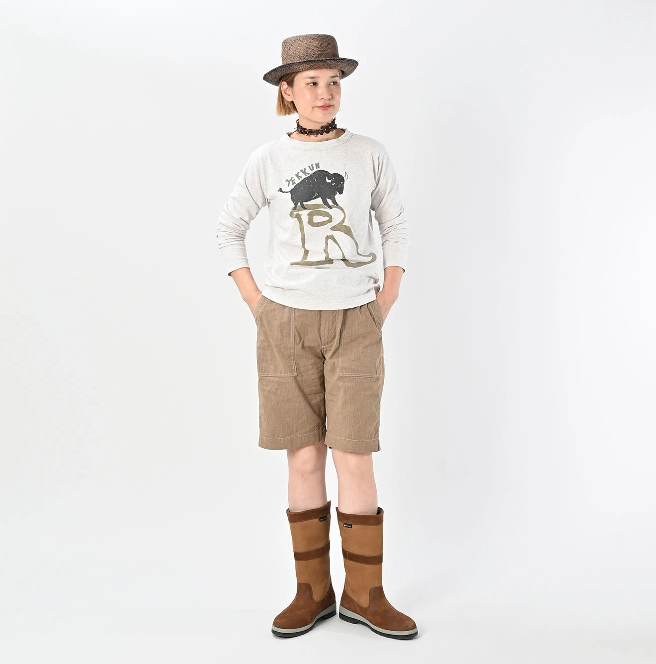 45R(フォーティファイブアール) |ヤックんべタッチプリントの908Tシャツ（トップ）