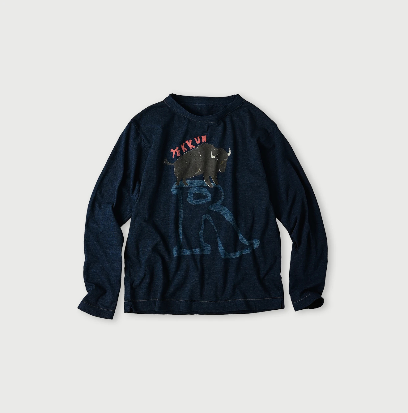 45R(フォーティファイブアール) |ヤックんべタッチプリントの908Tシャツ（インディゴ）