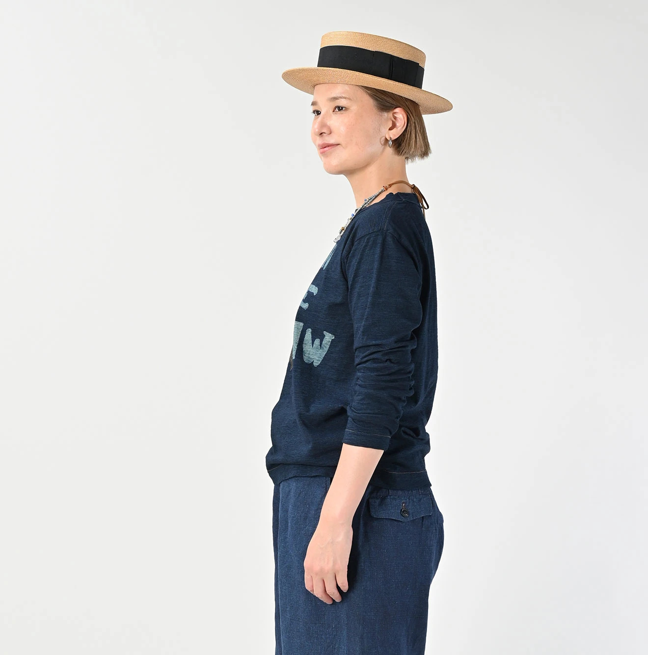45R(フォーティファイブアール) |IN THE RAWベタッチプリントの908Tシャツ（インディゴ）