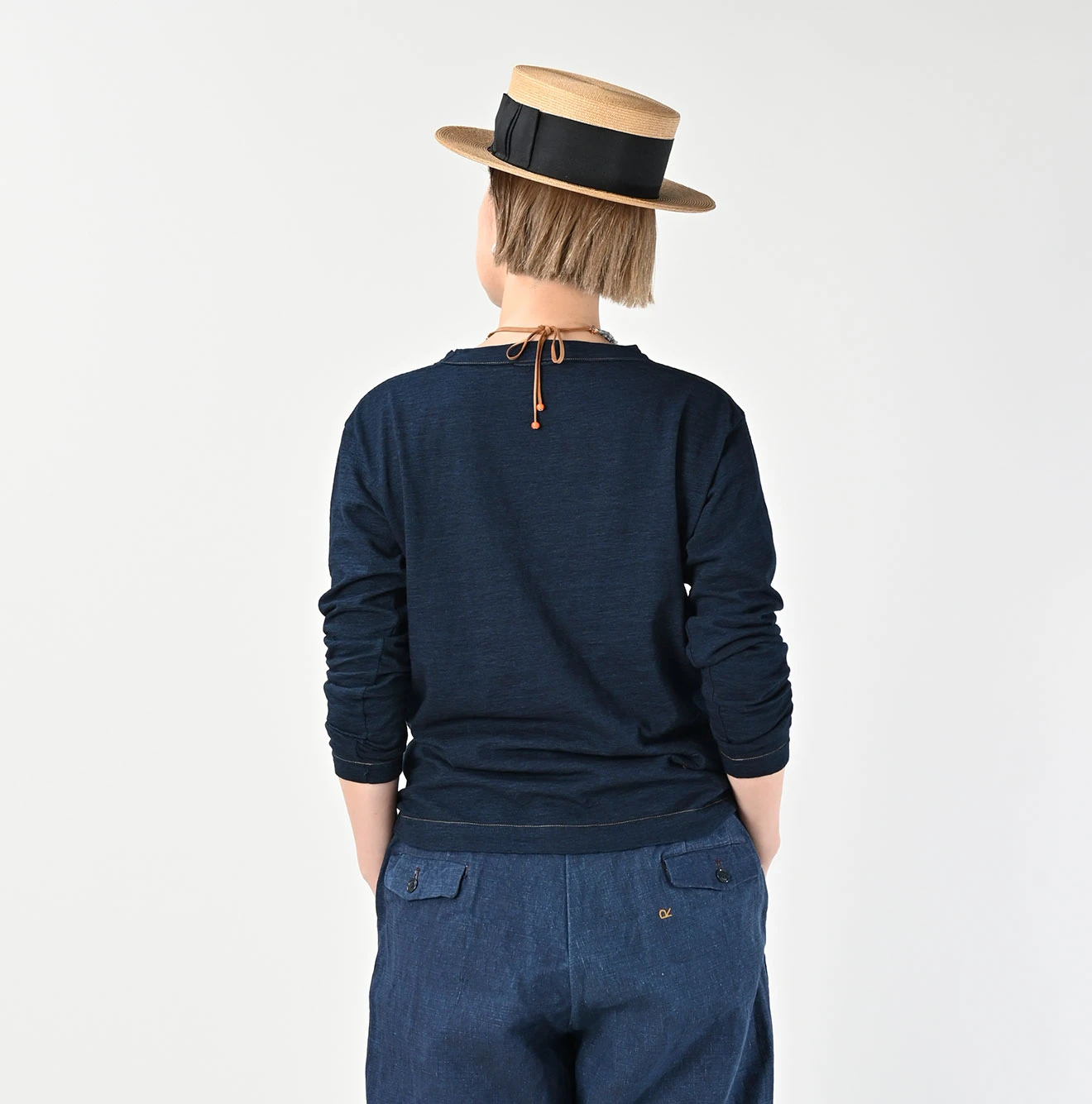 45R(フォーティファイブアール) |IN THE RAWベタッチプリントの908Tシャツ（インディゴ）