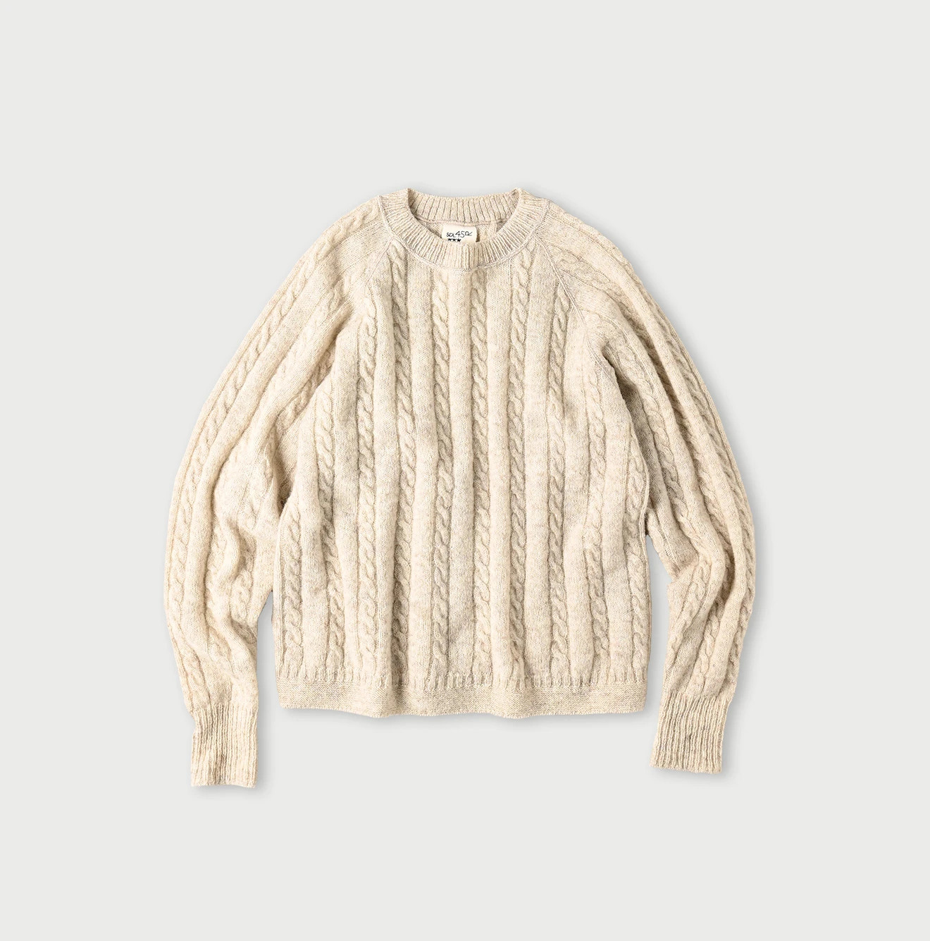 45R(フォーティファイブアール) |シェットランドケーブル縮絨の908ラグランセーター